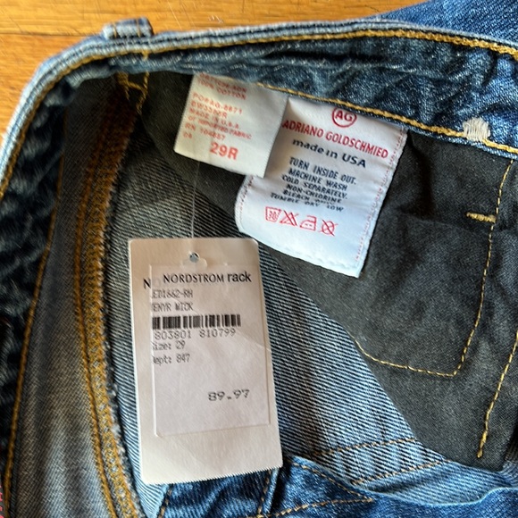 Adriano Goldschmeid NEW LEGEND size 29R Jeans NWT Reposhed - Picture 2 of 7